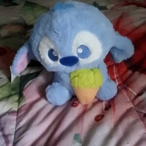 NEW WITH TAGS New Disney Blue Plush Baby Stich with Ice Cream Cone